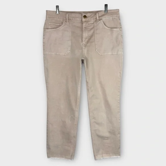 m jeans by maurices tan Slim Straight Ankle High Rise Jeans 16 khaki cropped EUC - Picture 10 of 10